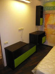 Мебель в гостиную из тонированного Шпона Дуба на заказ - фото