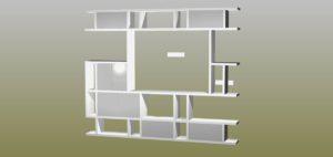 Стенка в гостиную с нишей для телевизора - визуализация проекта - картинка